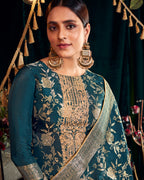 Firmament Blue Premium Unstitched Dress Material