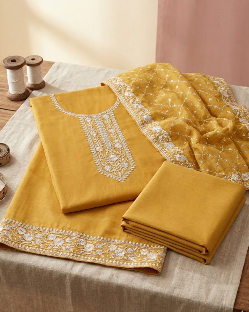 Sun Drops Yellow Silk Radiance Festive Attire