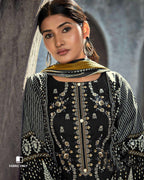 Black Metal Jam Satin Digital Print Unstitched Dress Material