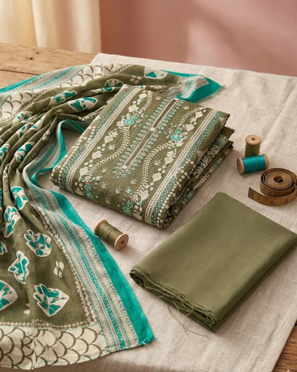 Woodland Green Jam Satin Digital Luxe Meets Timeless Design