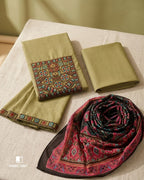 Sandy Pail Beige Heavy Cotton Beads And Pearl Patch Work Symphony