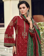 Old Brick Viscose Lawn Cotton Digital Print Unstitched Dress Material