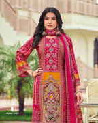 Debian Red Modal Viscose Muslin Silk Unstitched Dress Material