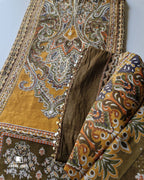 Spicy Mustard Green Modal Viscose Muslin Silk Unstitched Dress Material