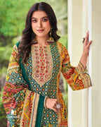 Empress Teal Modal Viscose Muslin Silk Unstitched Dress Material