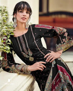 Accursed Black Viscose Lawn Cotton Digital Print Unstitched Dress Material