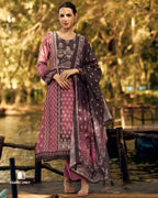 Azuki Bean Pink Jam Cotton Unstitched Dress Material