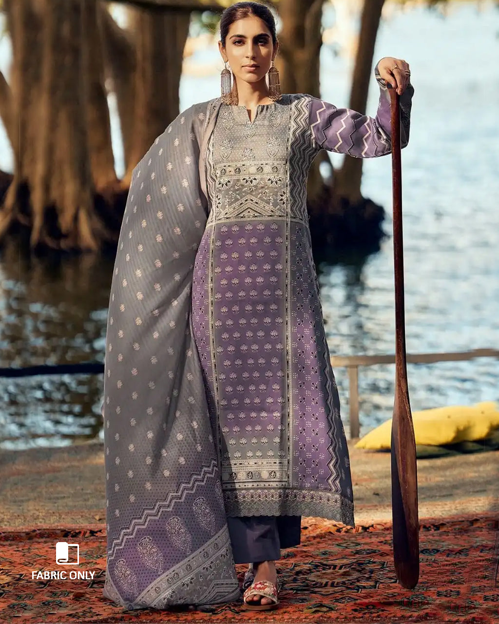 Deep Exquisite Purple Jam Cotton Unstitched Dress Material