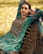 Verdant Green Jam Cotton Digital Print Elegance