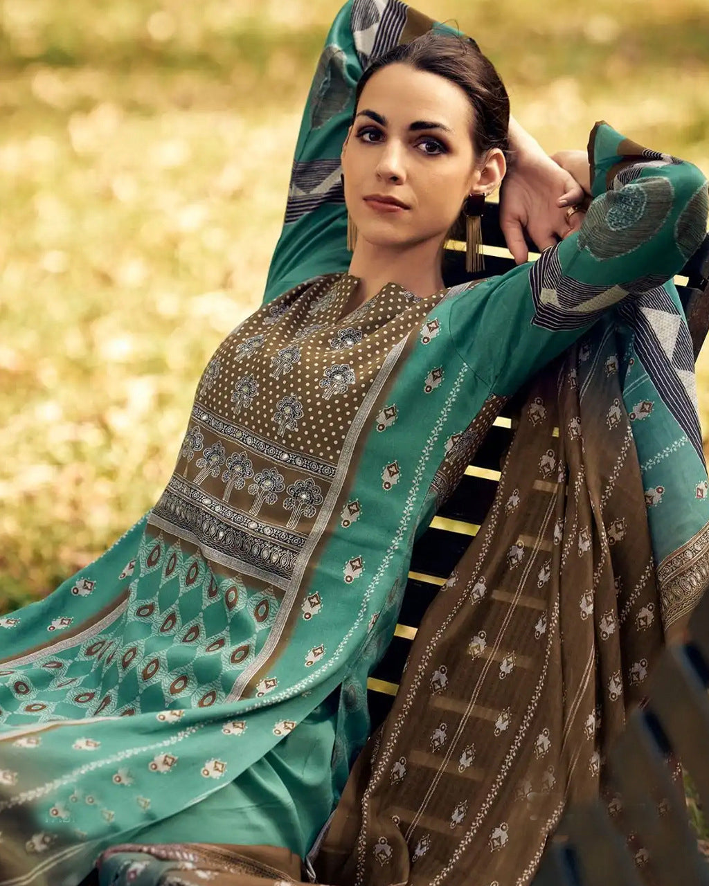 Verdant Green Jam Cotton Digital Print Elegance