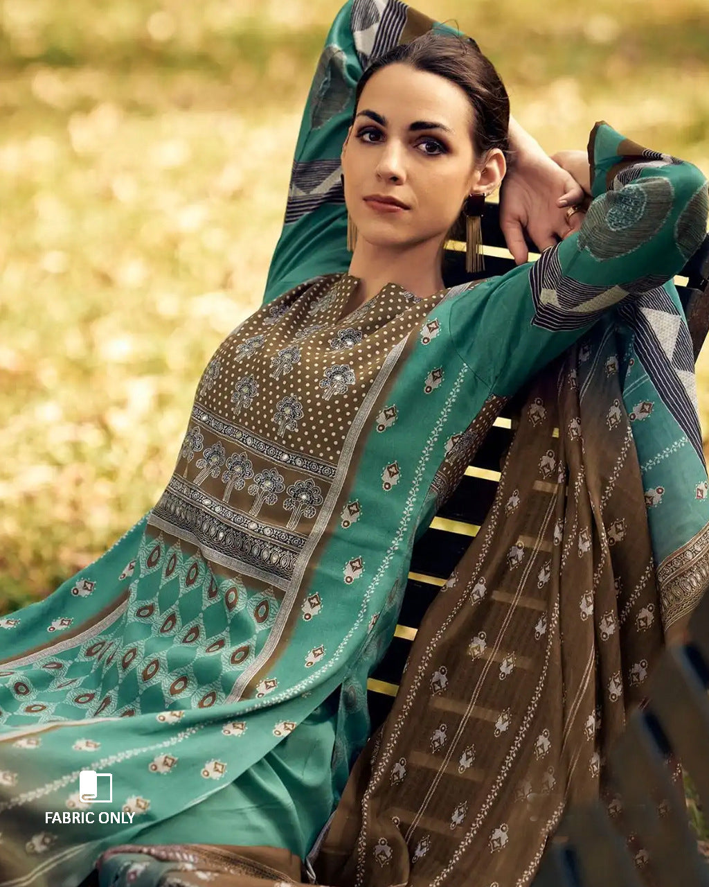 Verdant Green Jam Cotton Unstitched Dress Material