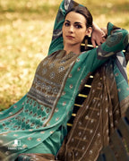 Verdant Green Jam Cotton Unstitched Dress Material