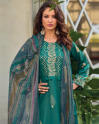 Surfie Green Jam Cotton & Bemberg Chiffon Blend of Grace