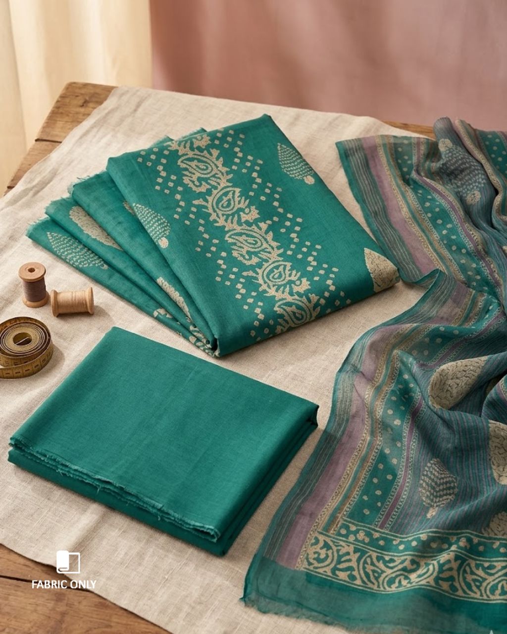 Surfie Green Jam Cotton & Bemberg Chiffon Blend of Grace