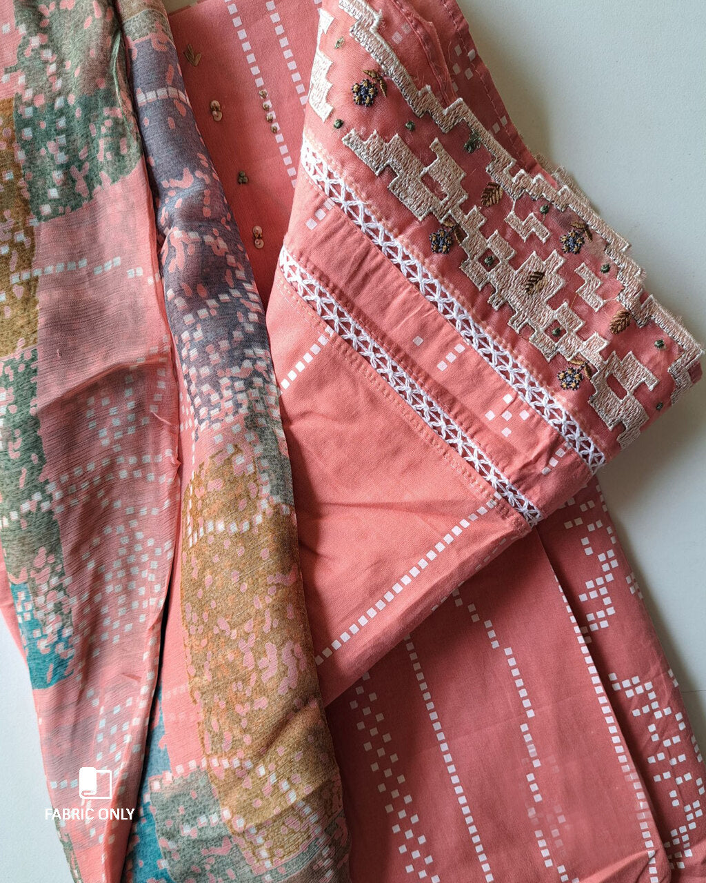 Vinaceous Cinnamon Pink Cambric Cotton Digital Print Unstitched Dress Material