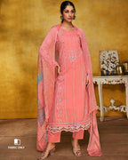 Vinaceous Cinnamon Pink Cambric Cotton Digital Print Unstitched Dress Material