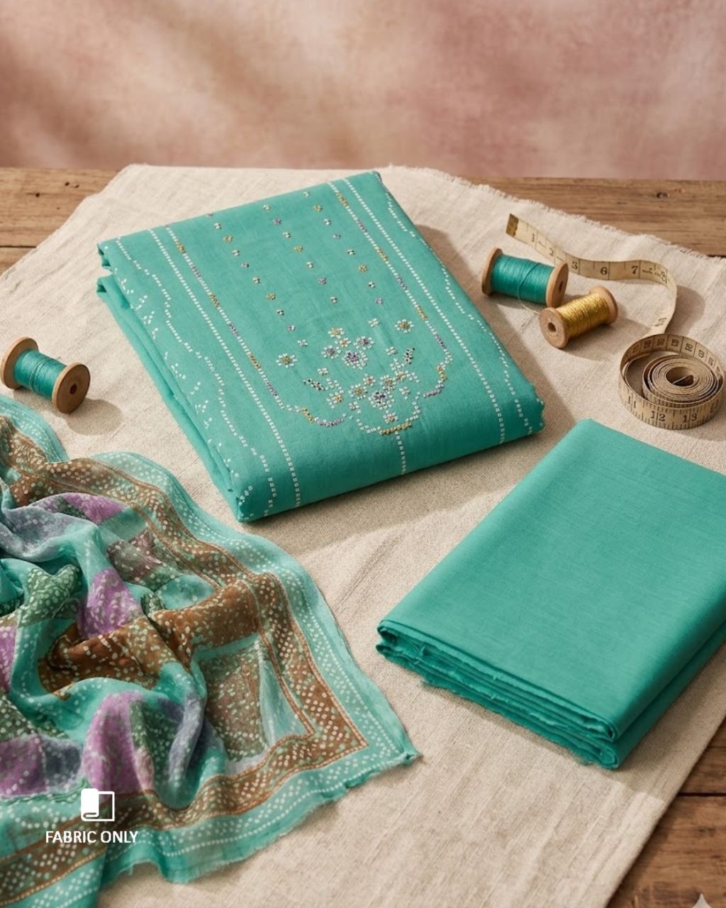 Verdigris Blue Cambric Cotton Digital Artisan Fusion