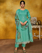 Verdigris Blue Cambric Cotton Digital Artisan Fusion
