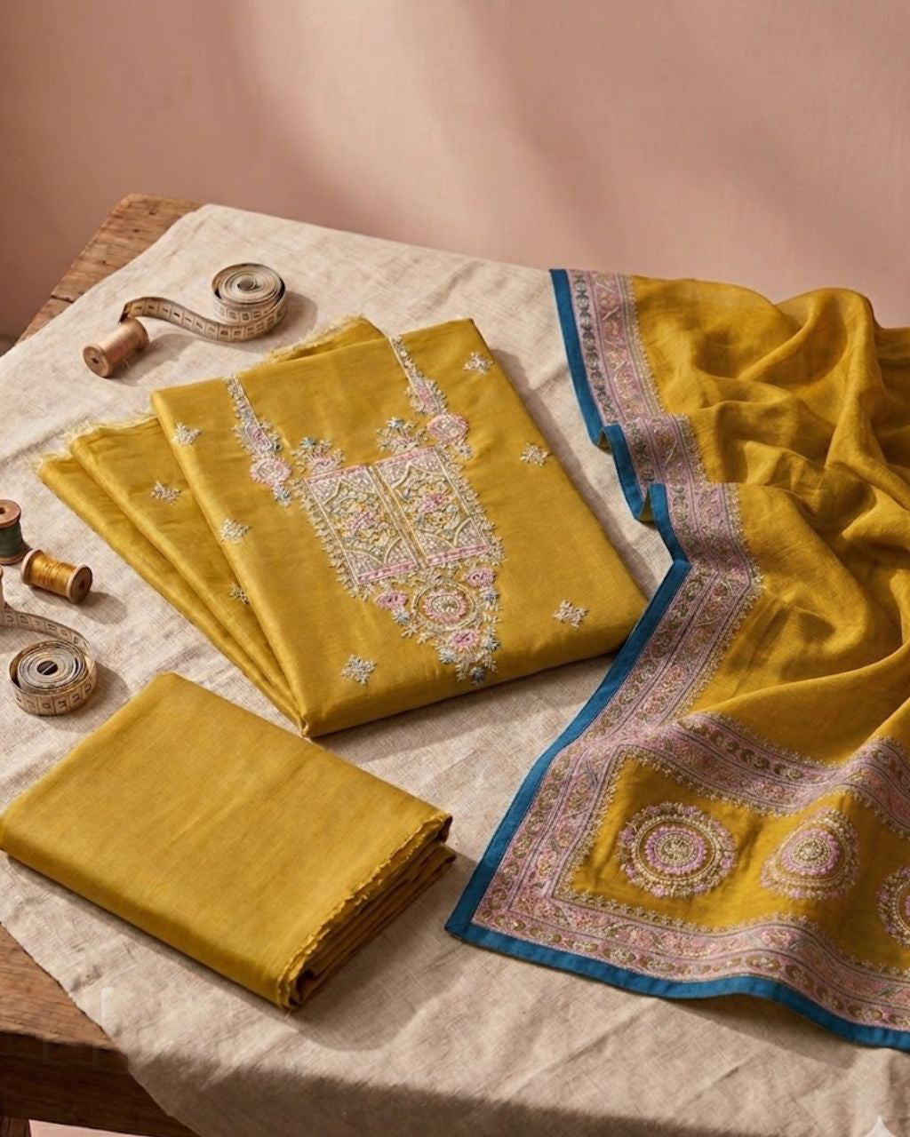 Main Mast Gold Heavy Embroidery Work Silk Graceful Melody
