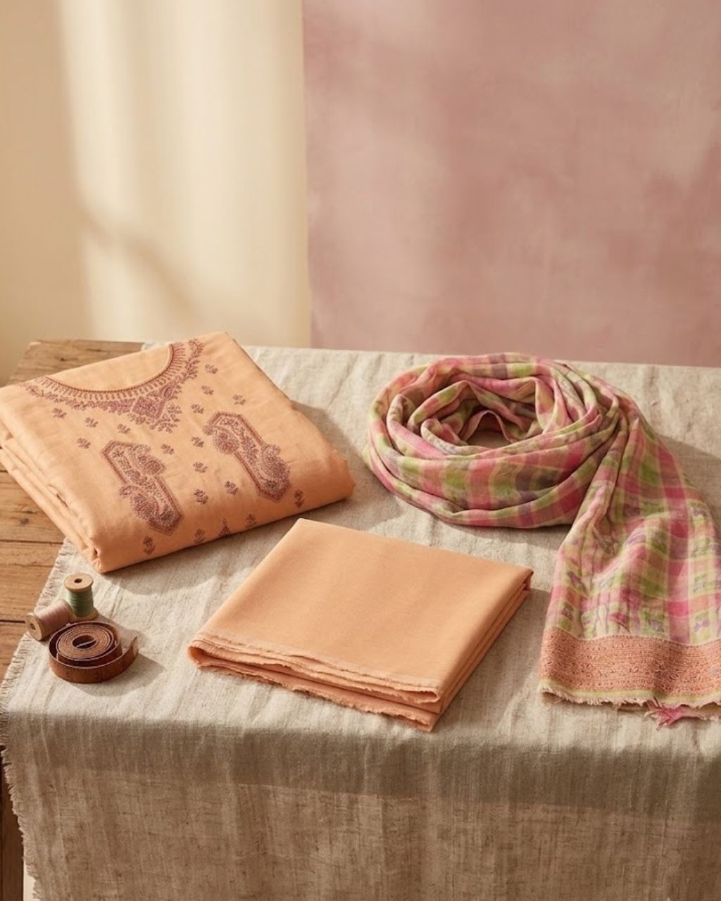 Ninjin Orange Cambric Digital Print Embroidered Effortless Elegance