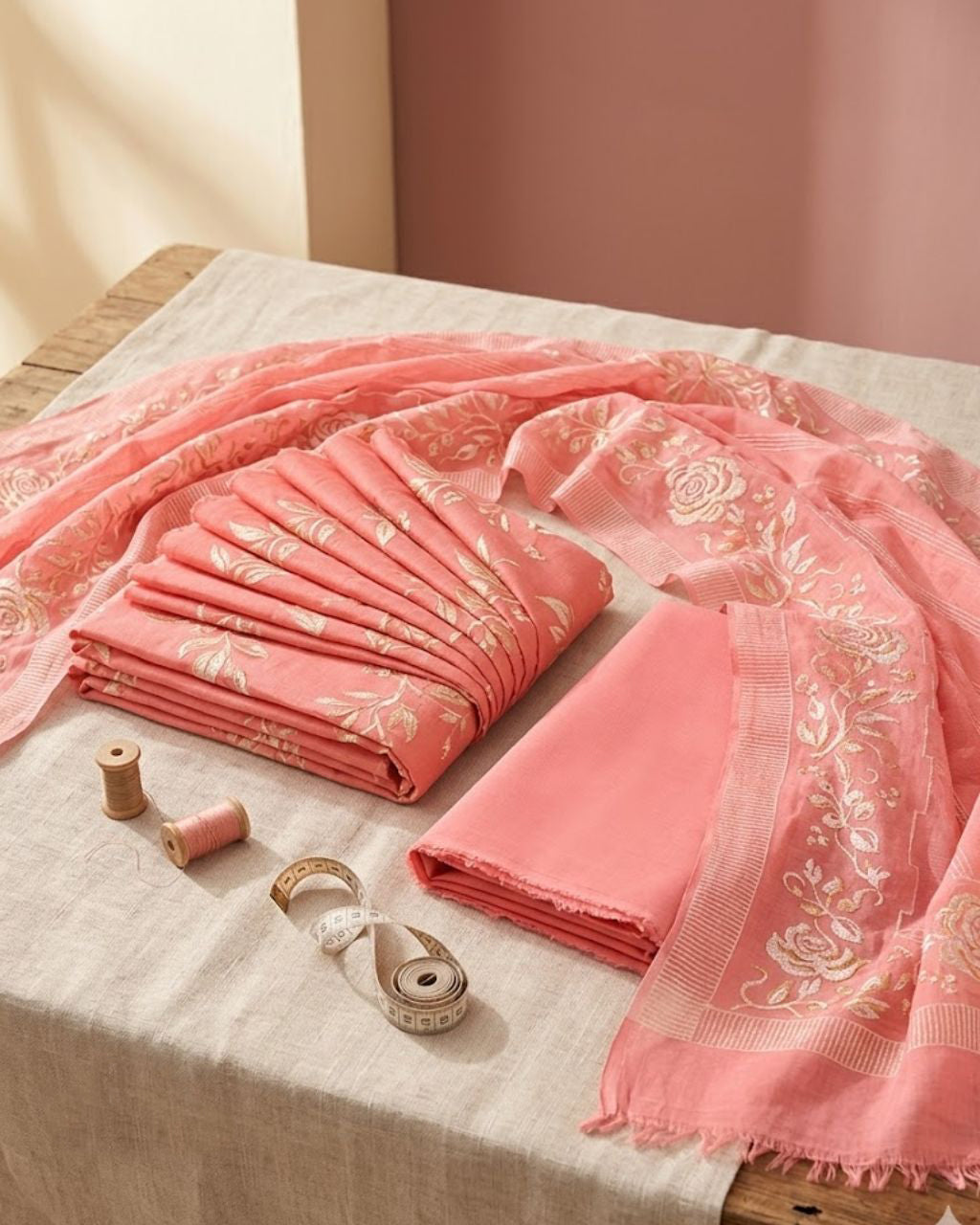 Salmon Tartare Pink Lawn Contemporary Classic Charm