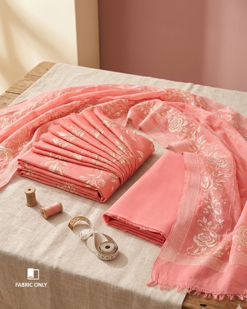 Salmon Tartare Pink Lawn Contemporary Classic Charm