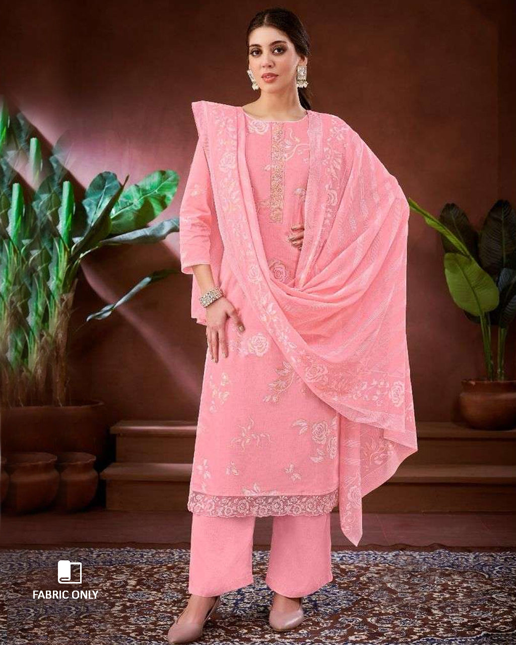 Salmon Tartare Pink Pure Lawn Unstitched Dress Material
