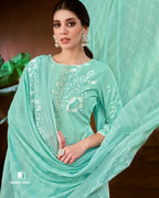 Tropical Trail Blue Lawn Cotton Unstitched Dress Material