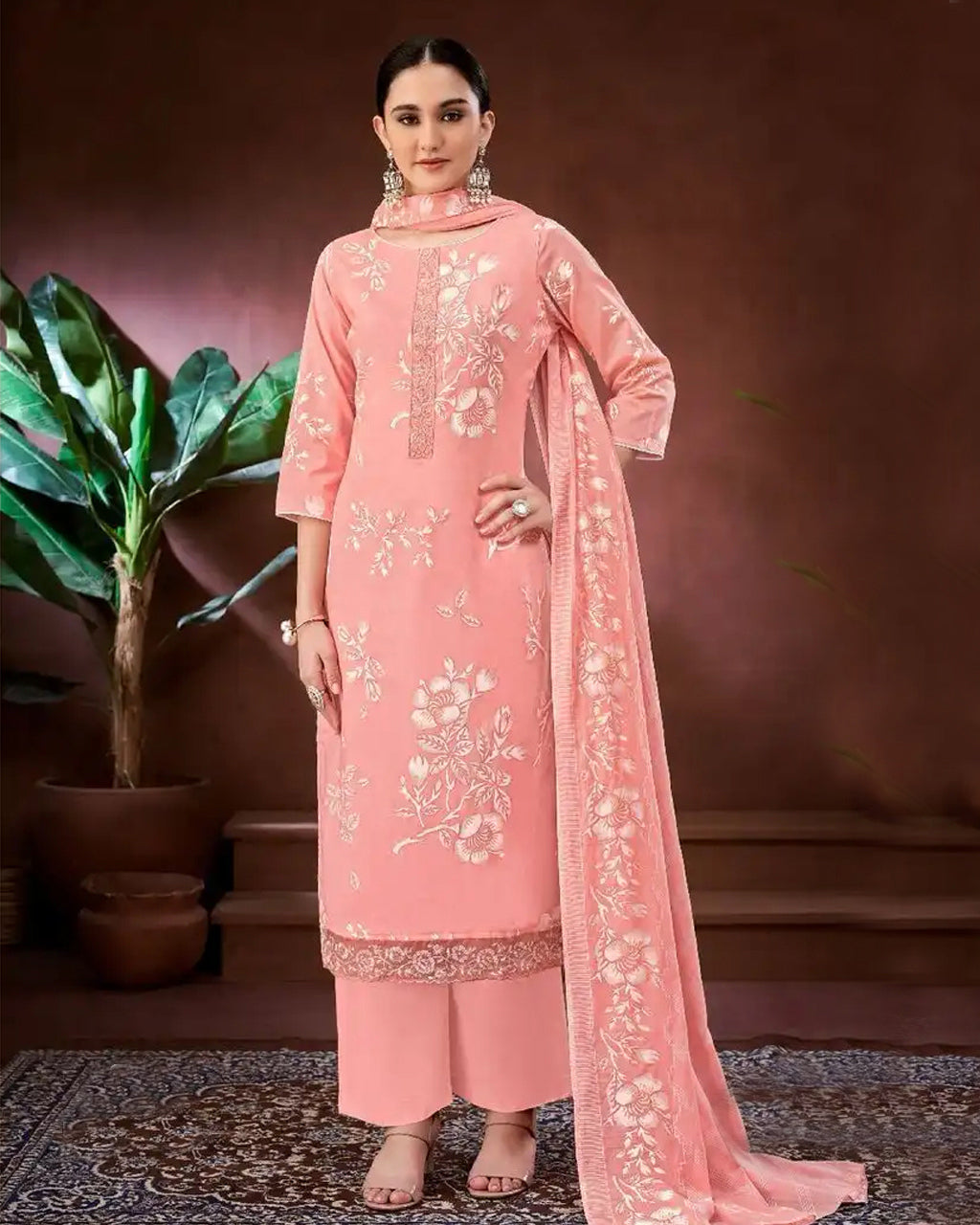 Quartz Pink Lawn Embroidered Everyday Ethnic Staple
