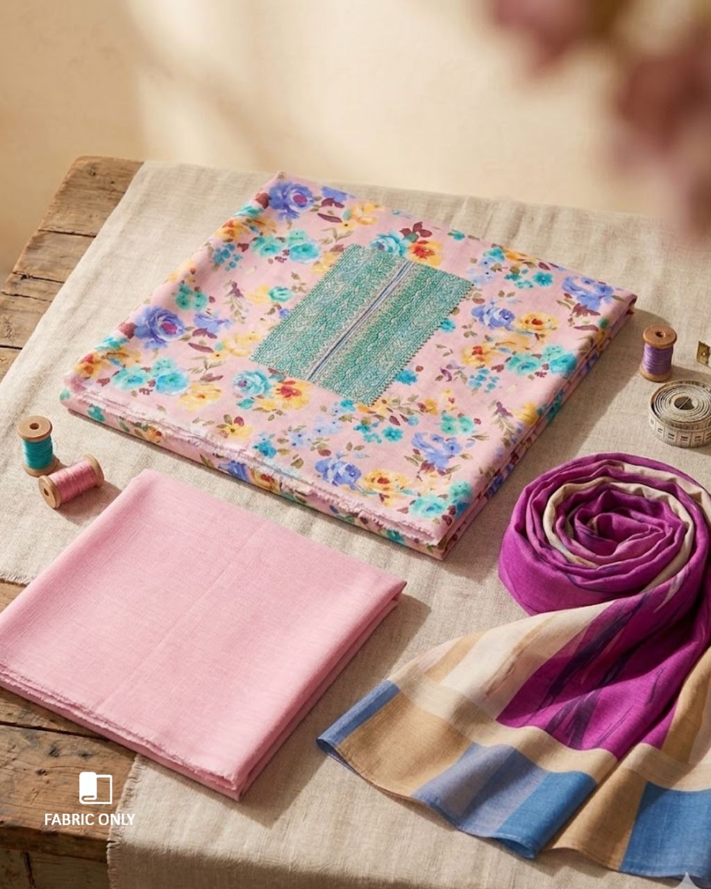 Light Orchid Lawn Cotton Digital Print Refined Elegance