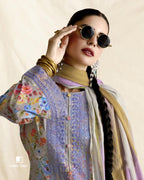 Heirloom Lilac Lawn Cotton Digital Print Unstitched Dress Material