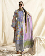 Heirloom Lilac Lawn Cotton Digital Print Unstitched Dress Material