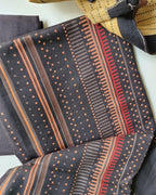 Weathervane Black Digital Printed Pashmina Unstitched Dress Material