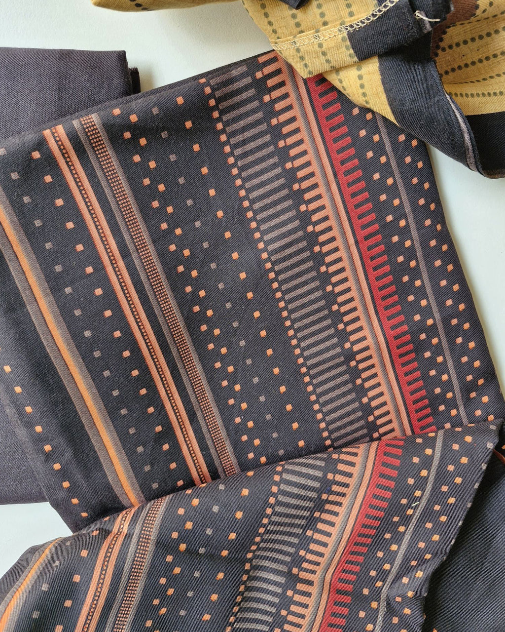 Weathervane Black Digital Printed Pashmina Unstitched Dress Material