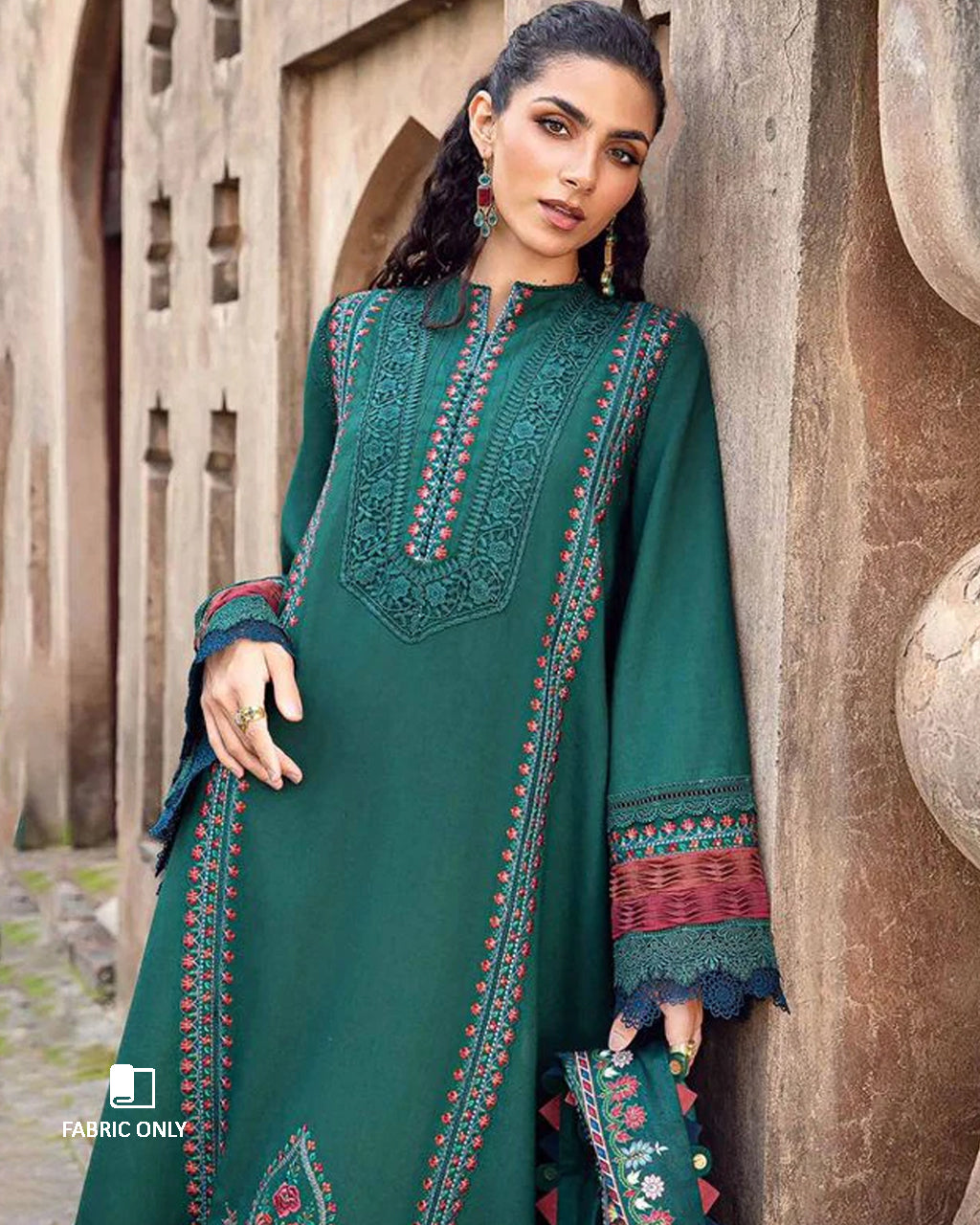 Country Meadow Green Premium Rayon Semi-Stitched Dress Material