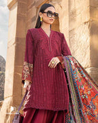 Seattle Red Premium Rayon Semi-Stitched Dress Material