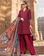 Seattle Red Premium Rayon Semi-Stitched Dress Material