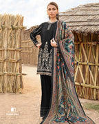 Ruined Smores Black Premium Rayon Semi-Stitched Dress Material