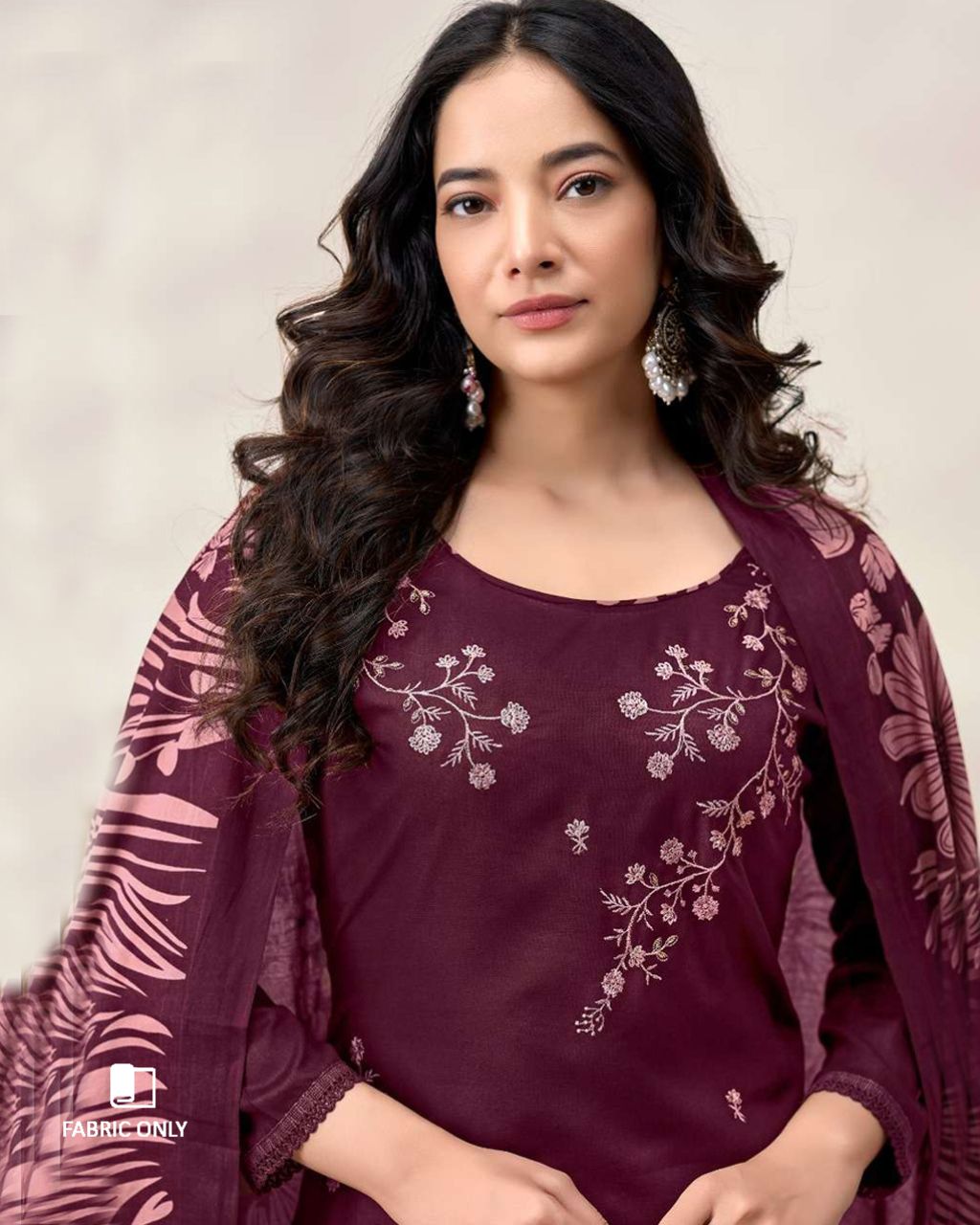 Dark Sanctuary Dark Purple Rayon Fabric With Sequence Embroidery Work And Daman Lace Unstitched Dress Material