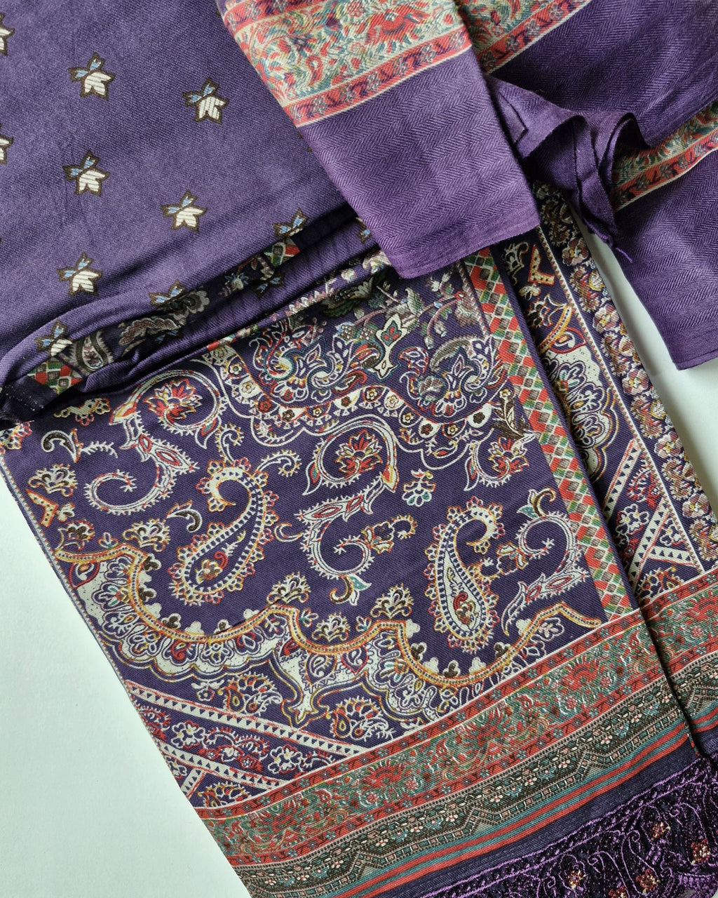 Carbon Blue Digital Print Viscose Pashmina Unstitched Dress Fabric