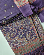 Carbon Blue Digital Print Viscose Pashmina Unstitched Dress Fabric