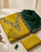 School Bus Yellow Vichitra Silk Poetic Luxe Edit