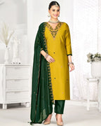 School Bus Yellow Vichitra Silk Poetic Luxe Edit