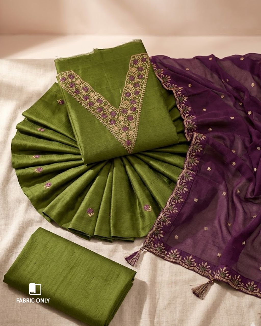 Wasabi Green Vichitra Silk Regal Simplicity Meets Royal Charm