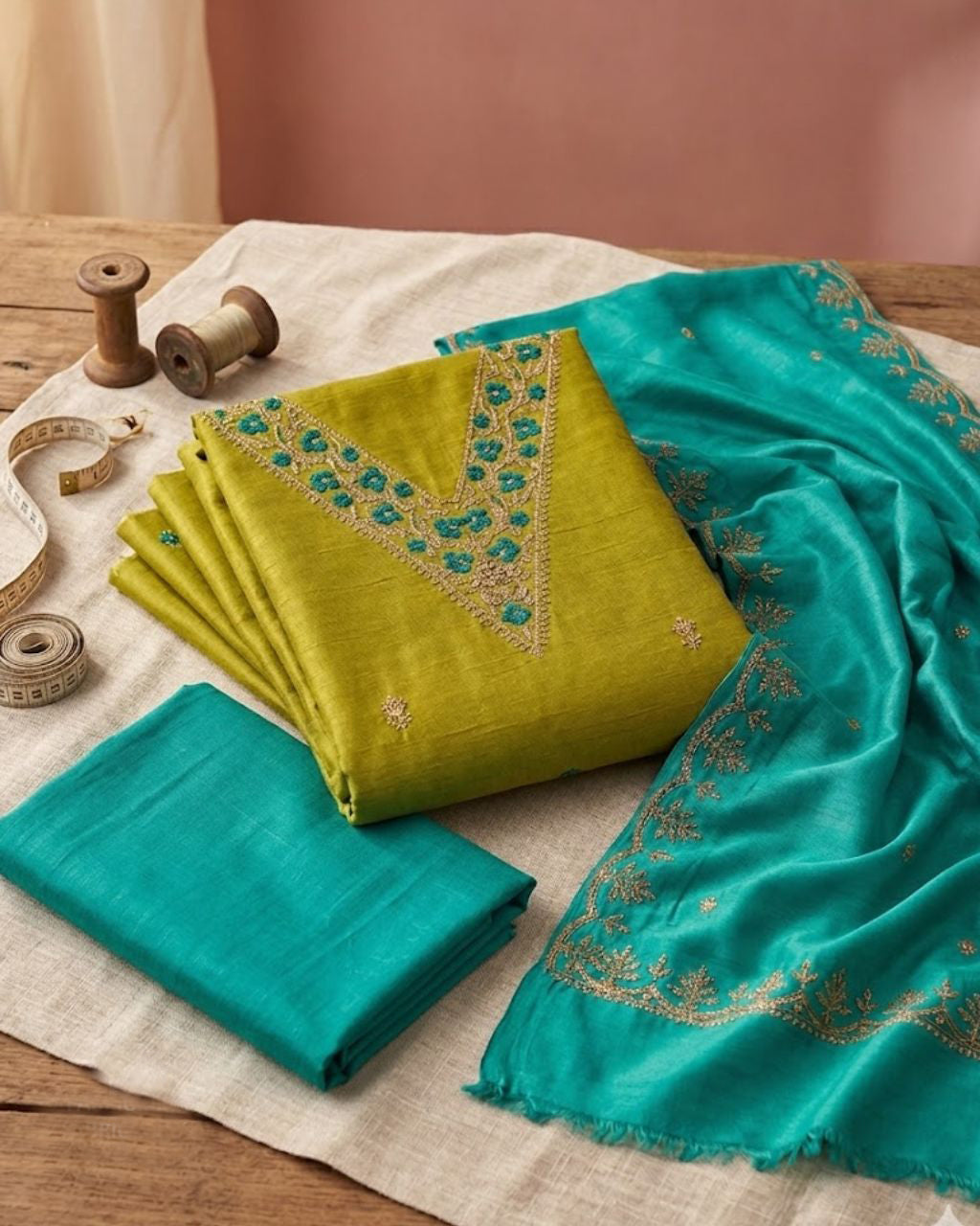Poster Yellow Vichitra Silk Effortless Luxury