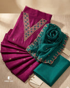 Banafsaji Purple Vichitra Silk Graceful Weave Stories
