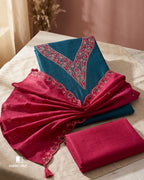 Chathams Blue Vichitra Silk Classic Harmony Edit