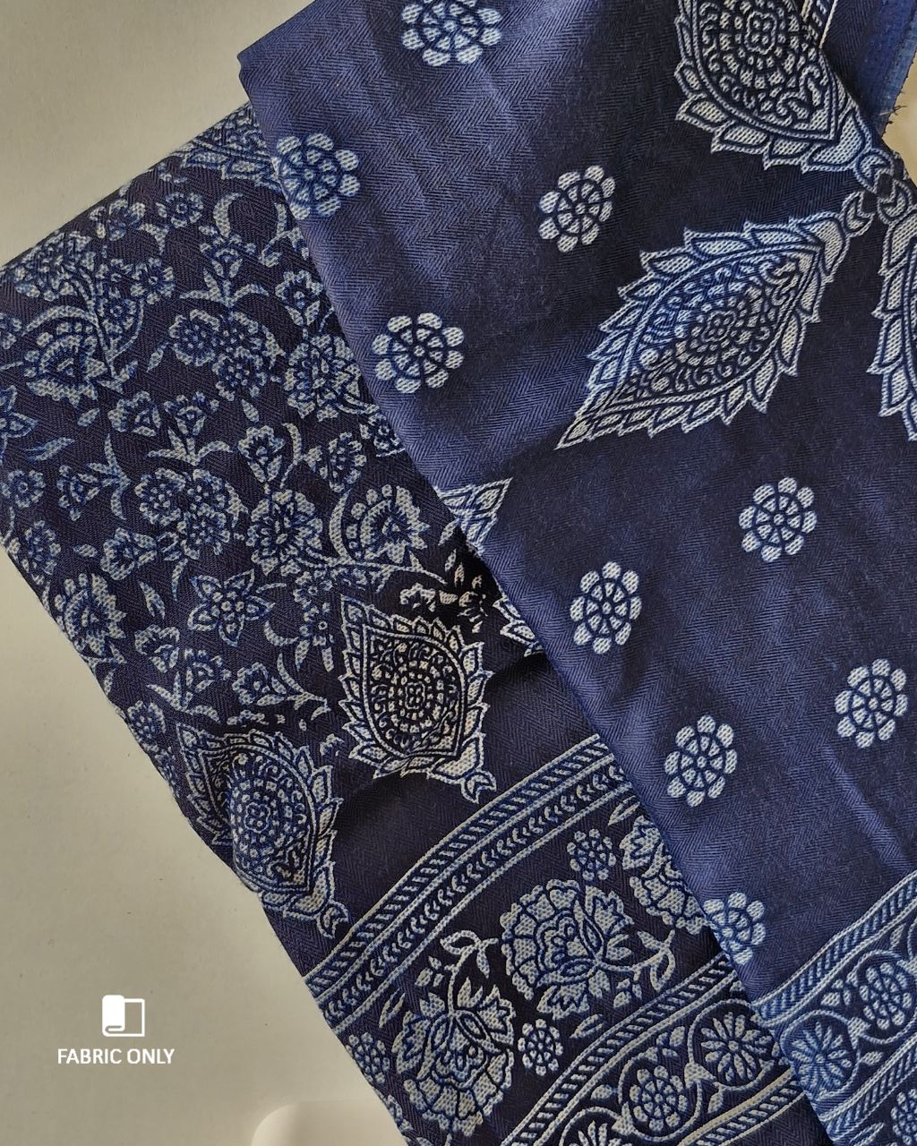 Royal Blue Metallic Woollen Pashmina Luxe Drape Set