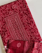 French Winery Red Woollen Pashmina Statement Set