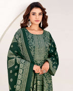 Nightly Woods Green Woollen Spun Pashmina Luxury Meets Tradition
